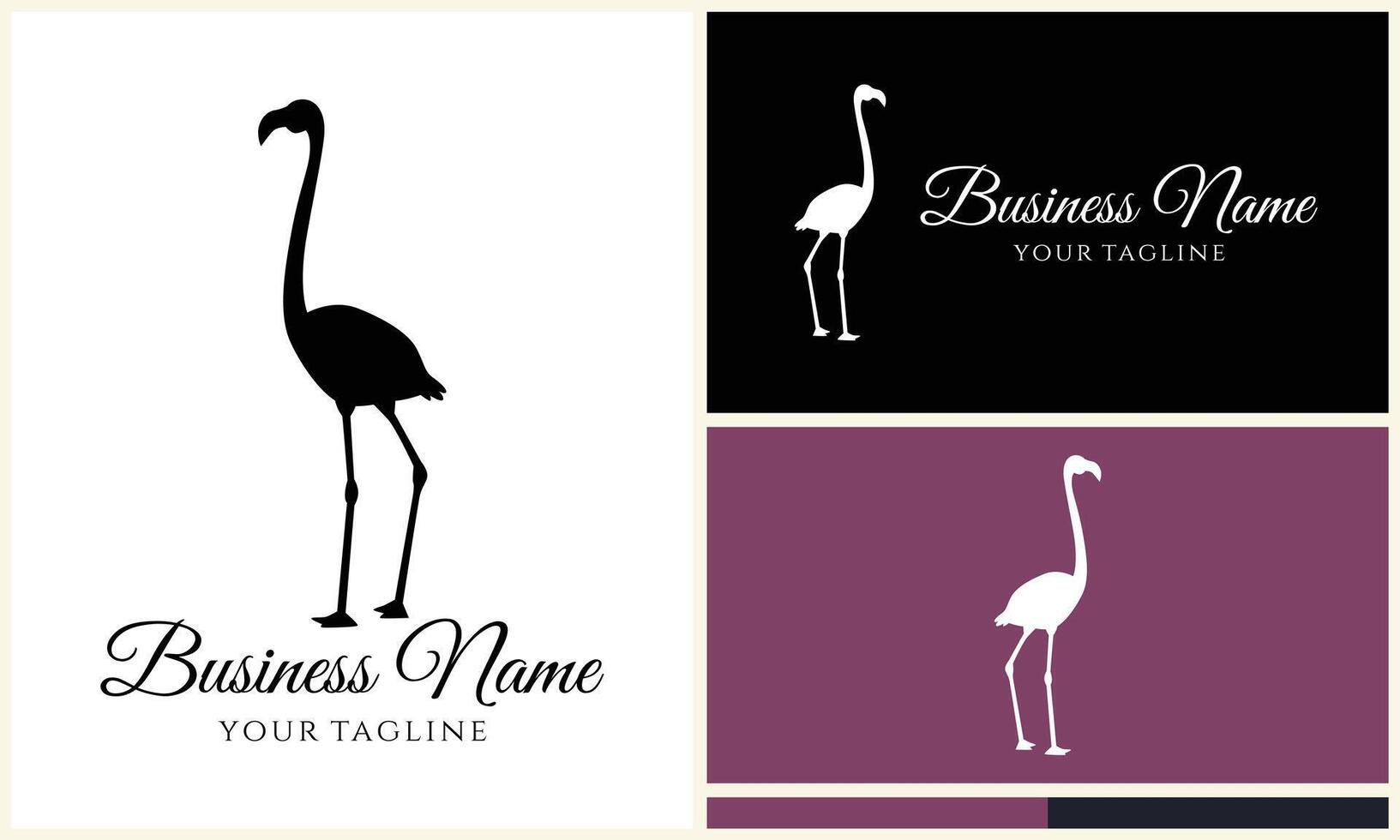 silhouette stork vector logo template