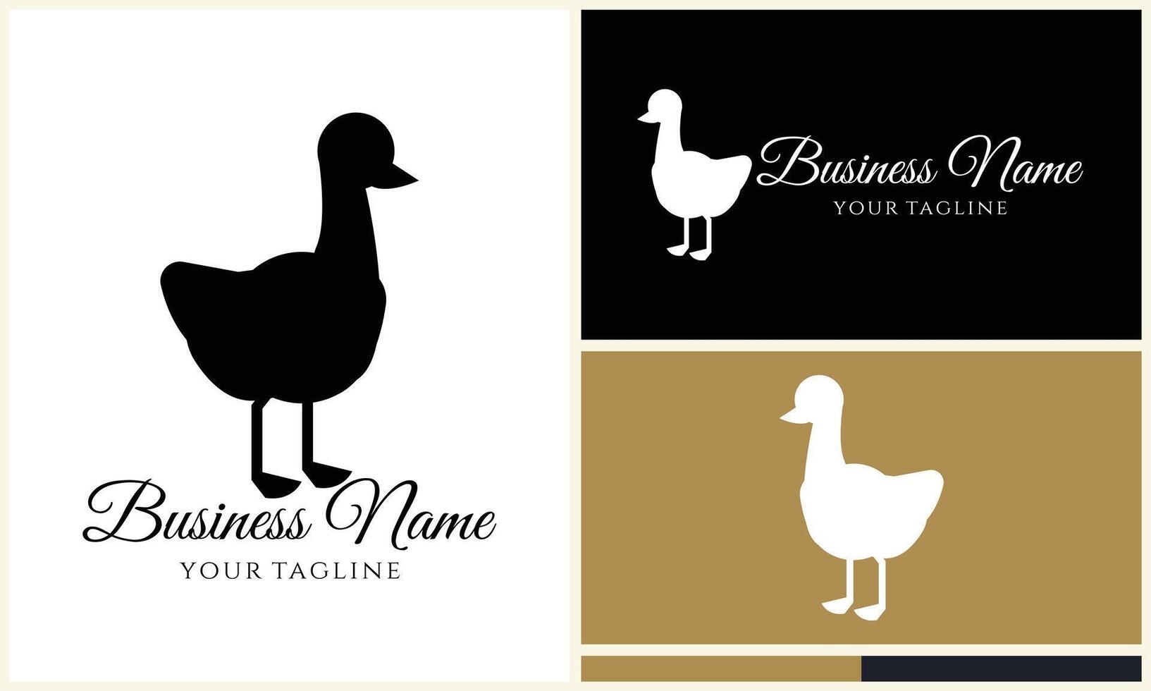 silhouette duck swim logo template vector