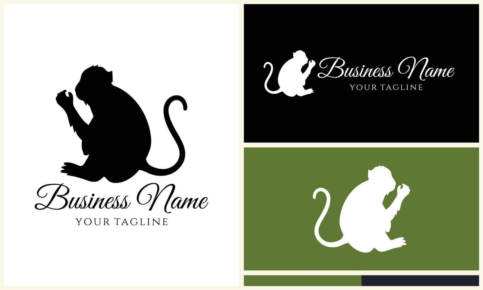 silhouette monkey vector logo template