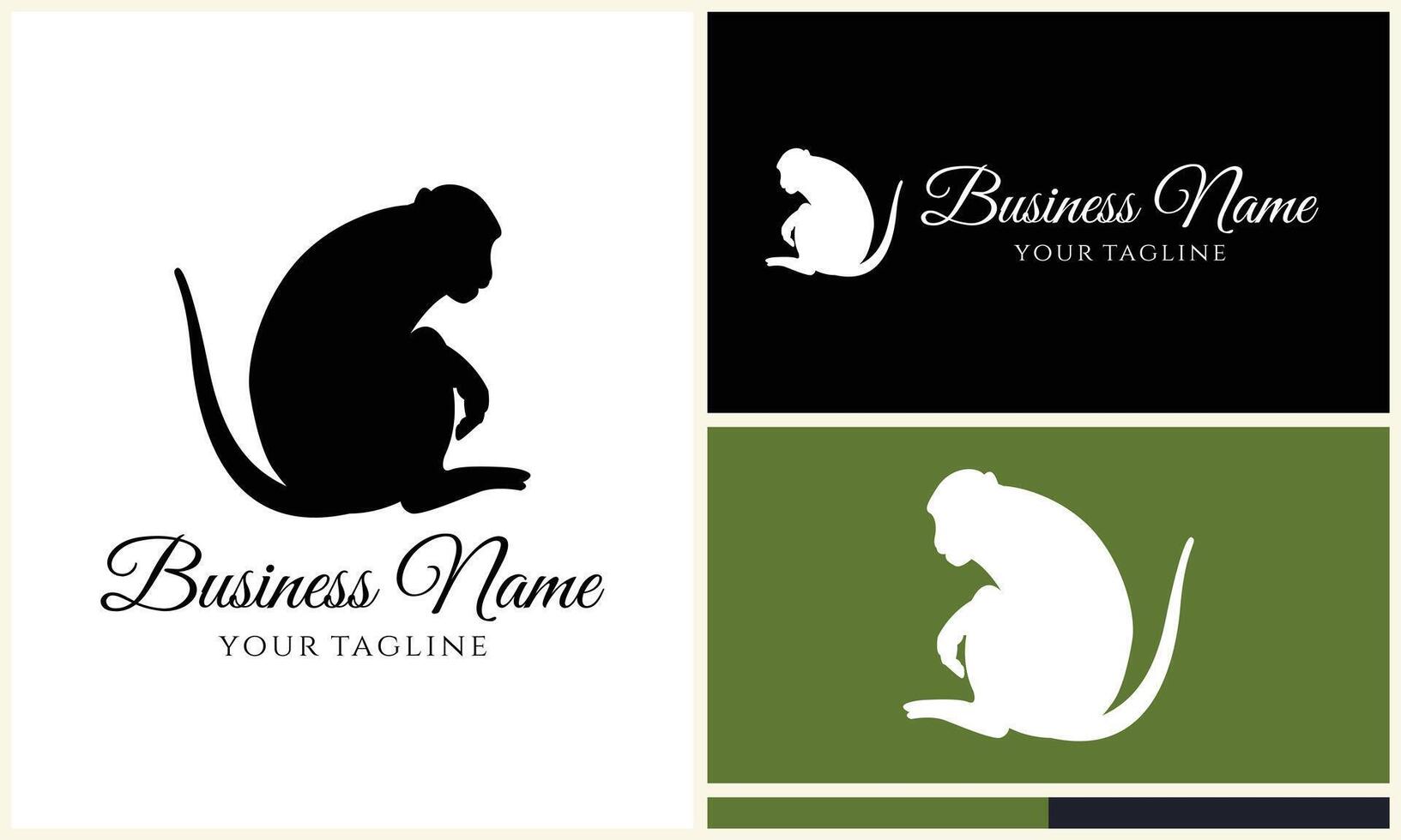 silhouette monkey vector logo template