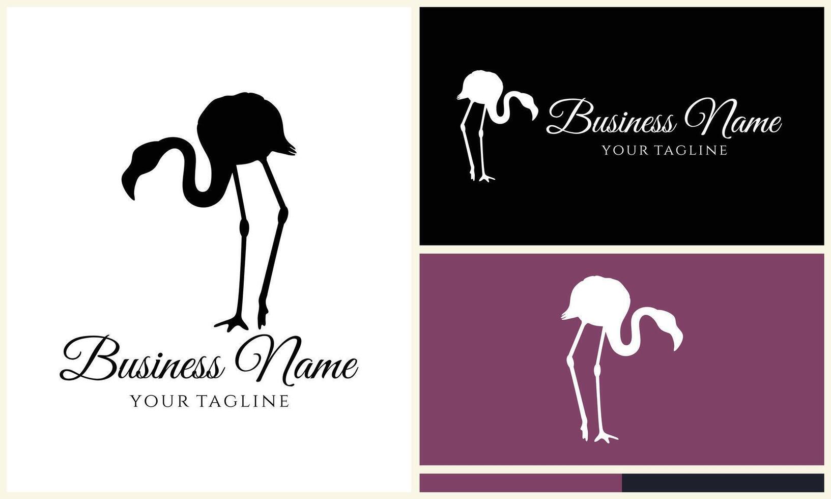 silhouette stork vector logo template