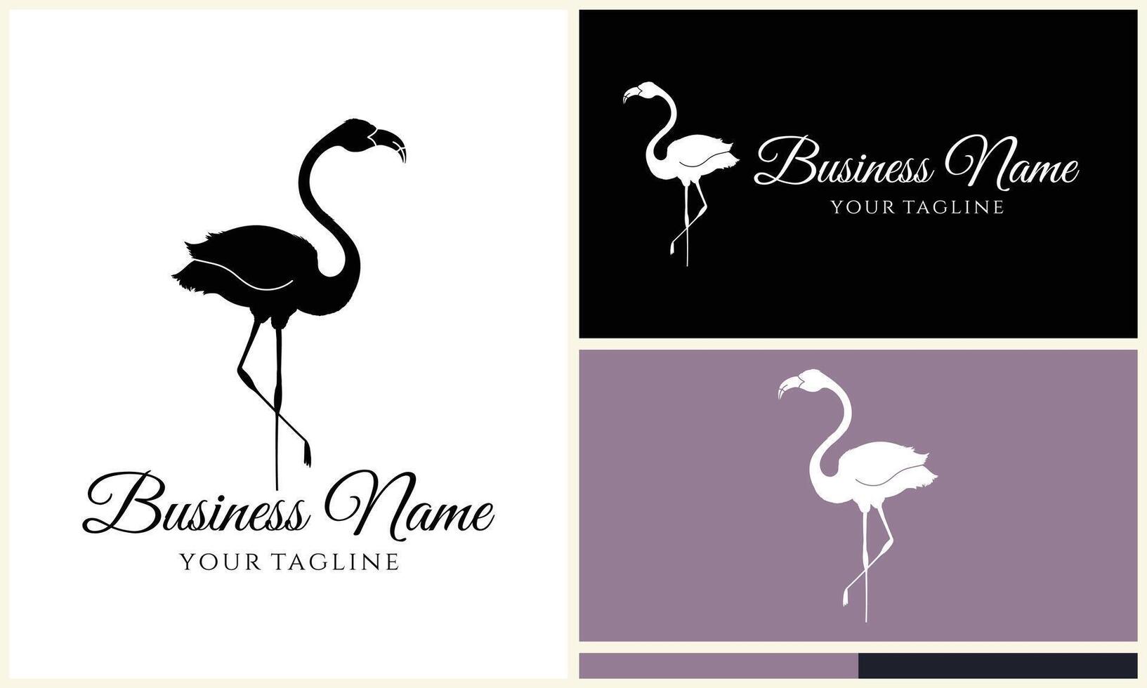 silhouette stork vector logo template