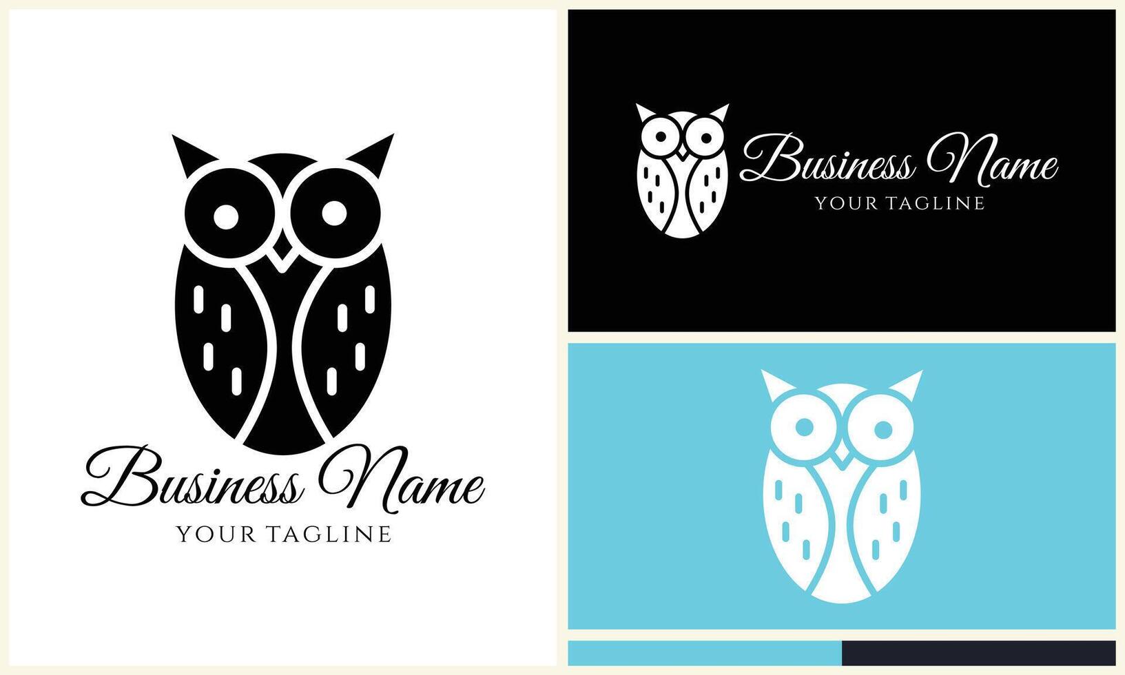 silhouette owl bird logo template vector