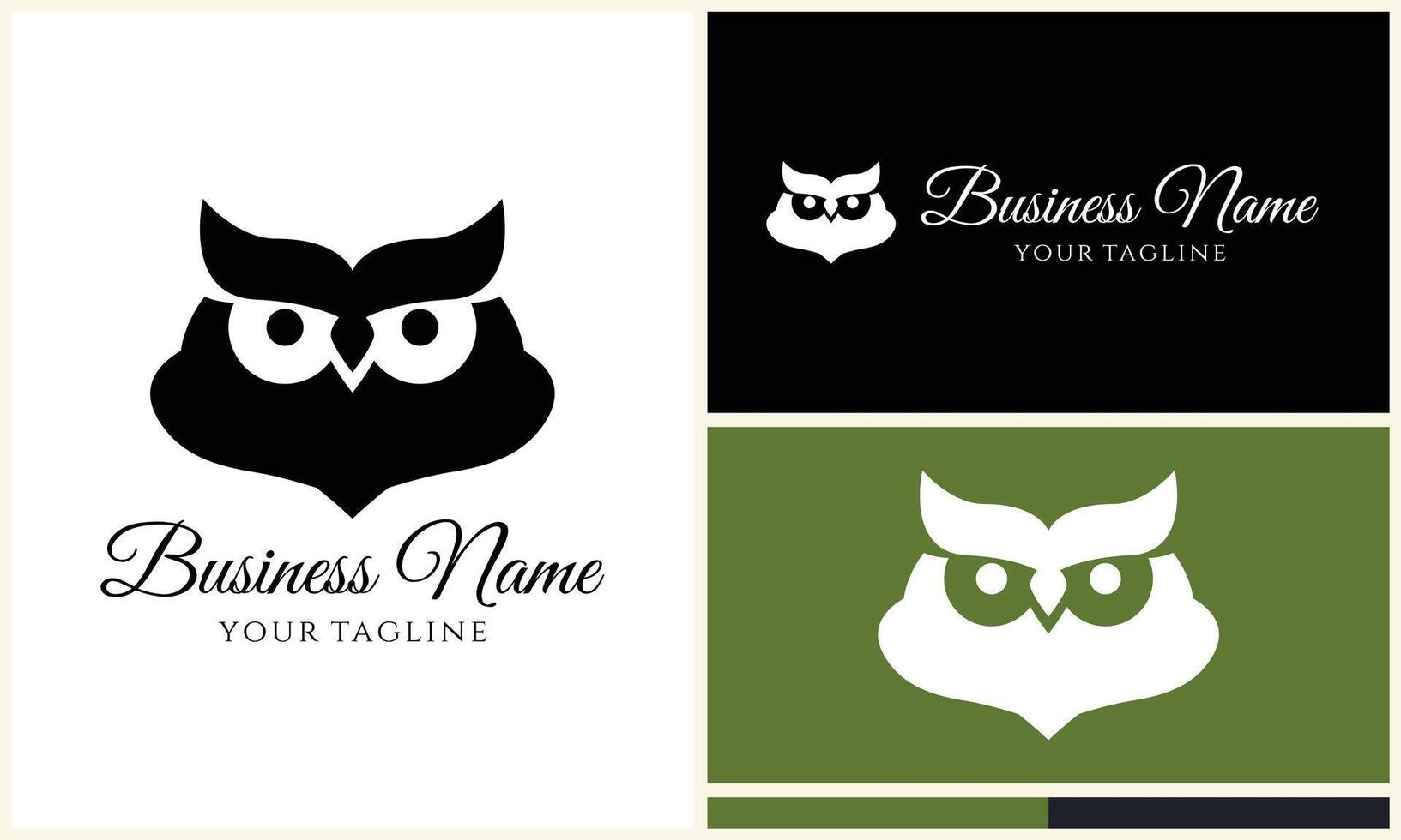 silhouette owl bird logo template vector