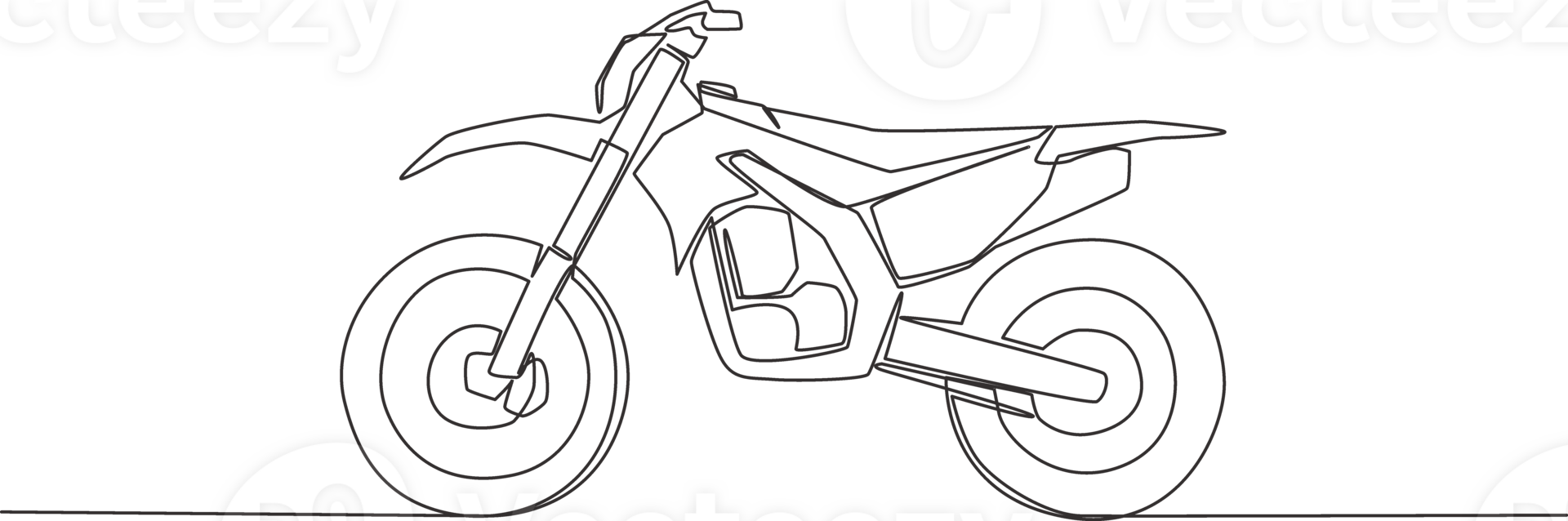 One single line drawing of tough trail motocross logo. Off road motorcycle concept. Continuous line draw design illustration png