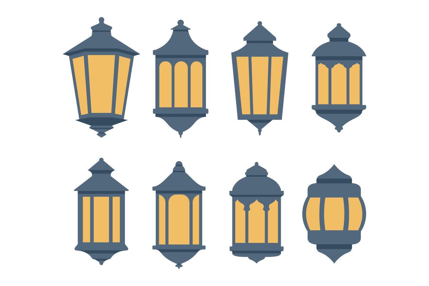 Ramadan lantern icon vector collection. Arabic style lantern illustration.