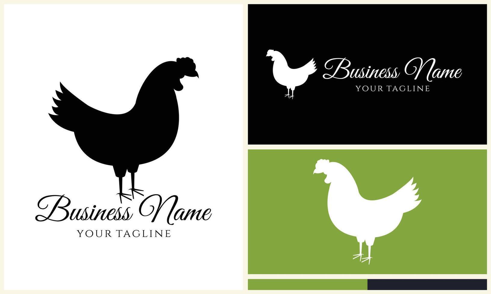 chicken hen rooster logo template vector