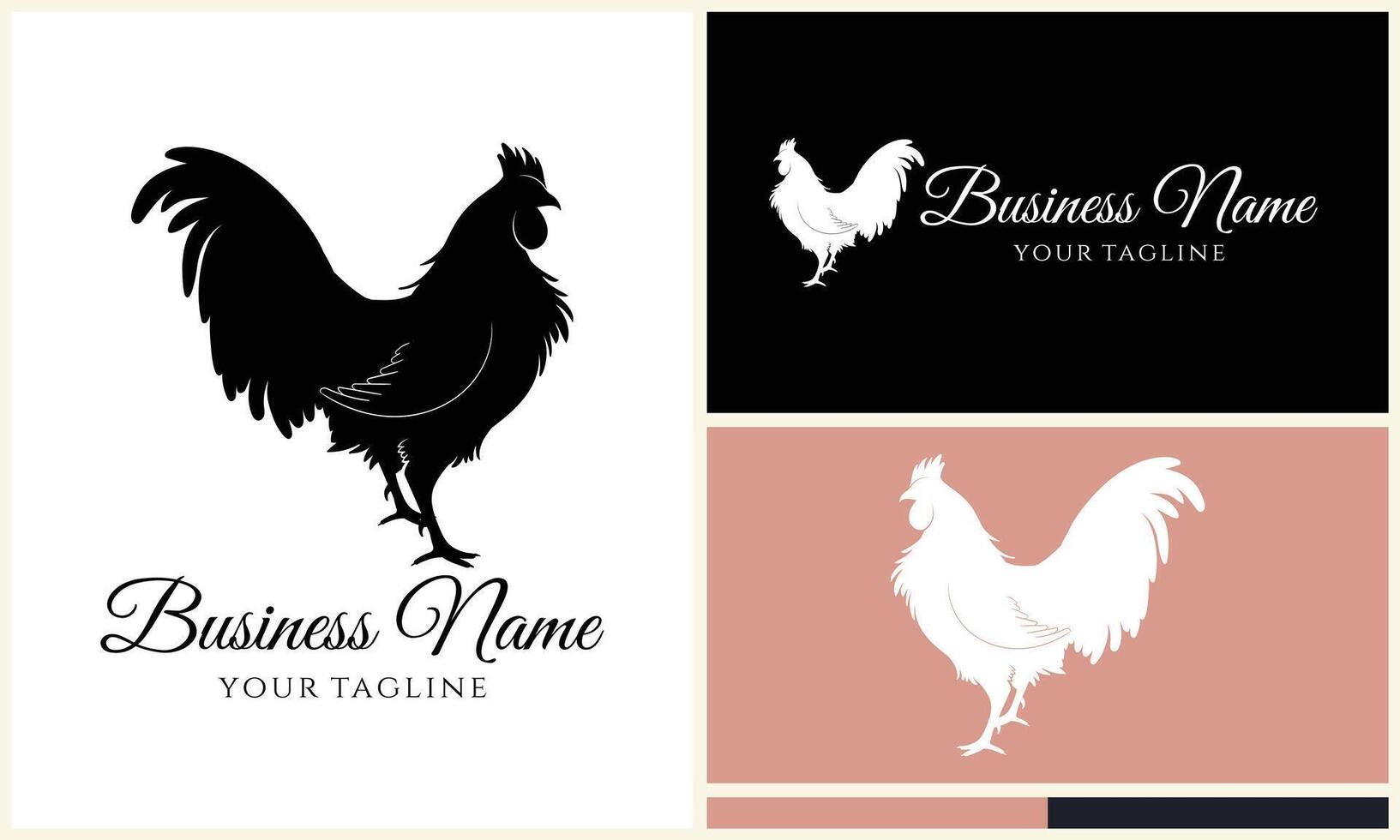 chicken hen rooster logo template vector