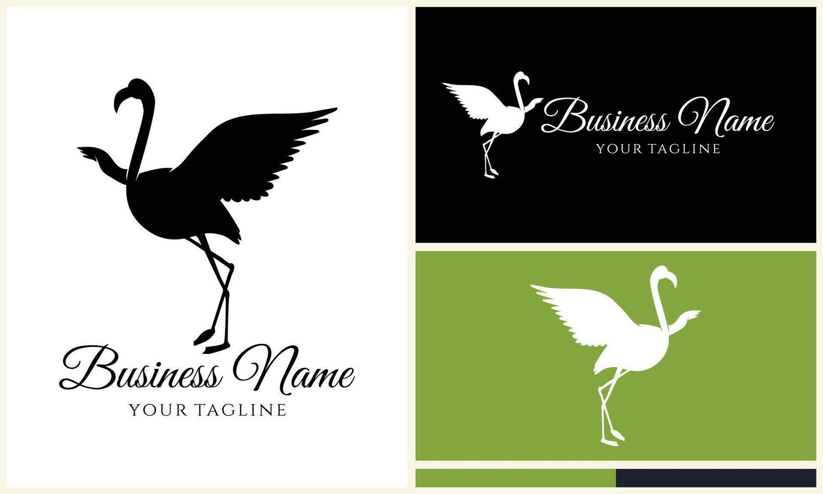 silhouette stork vector logo template