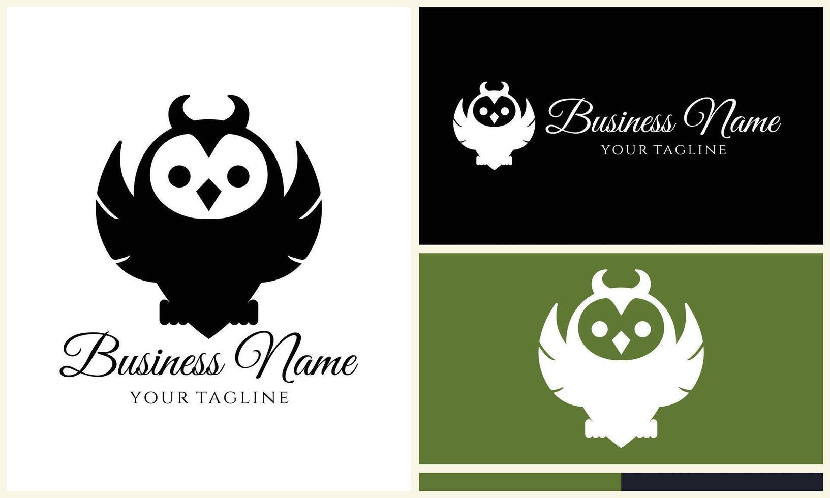 silhouette vector owl logo template