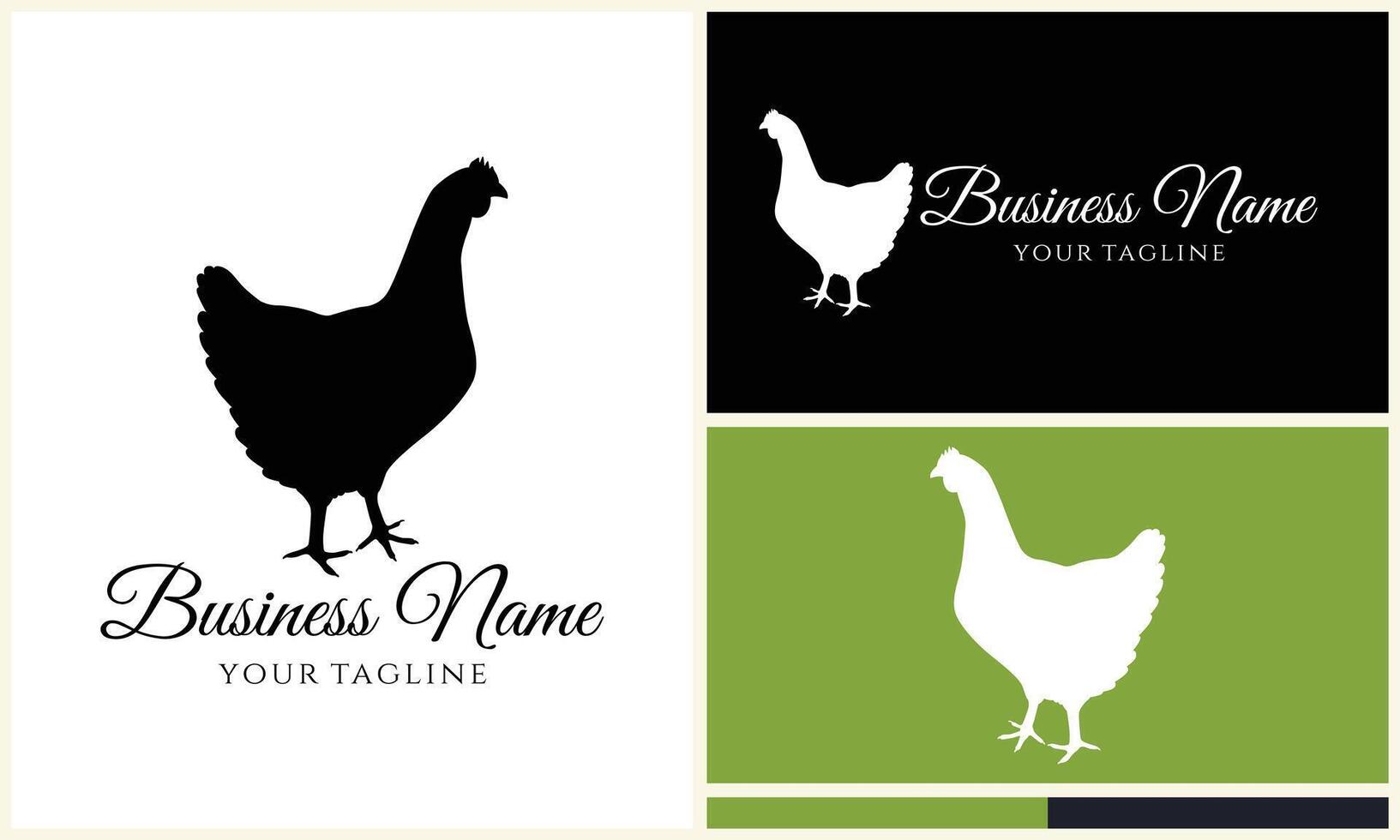 chicken hen rooster logo template vector