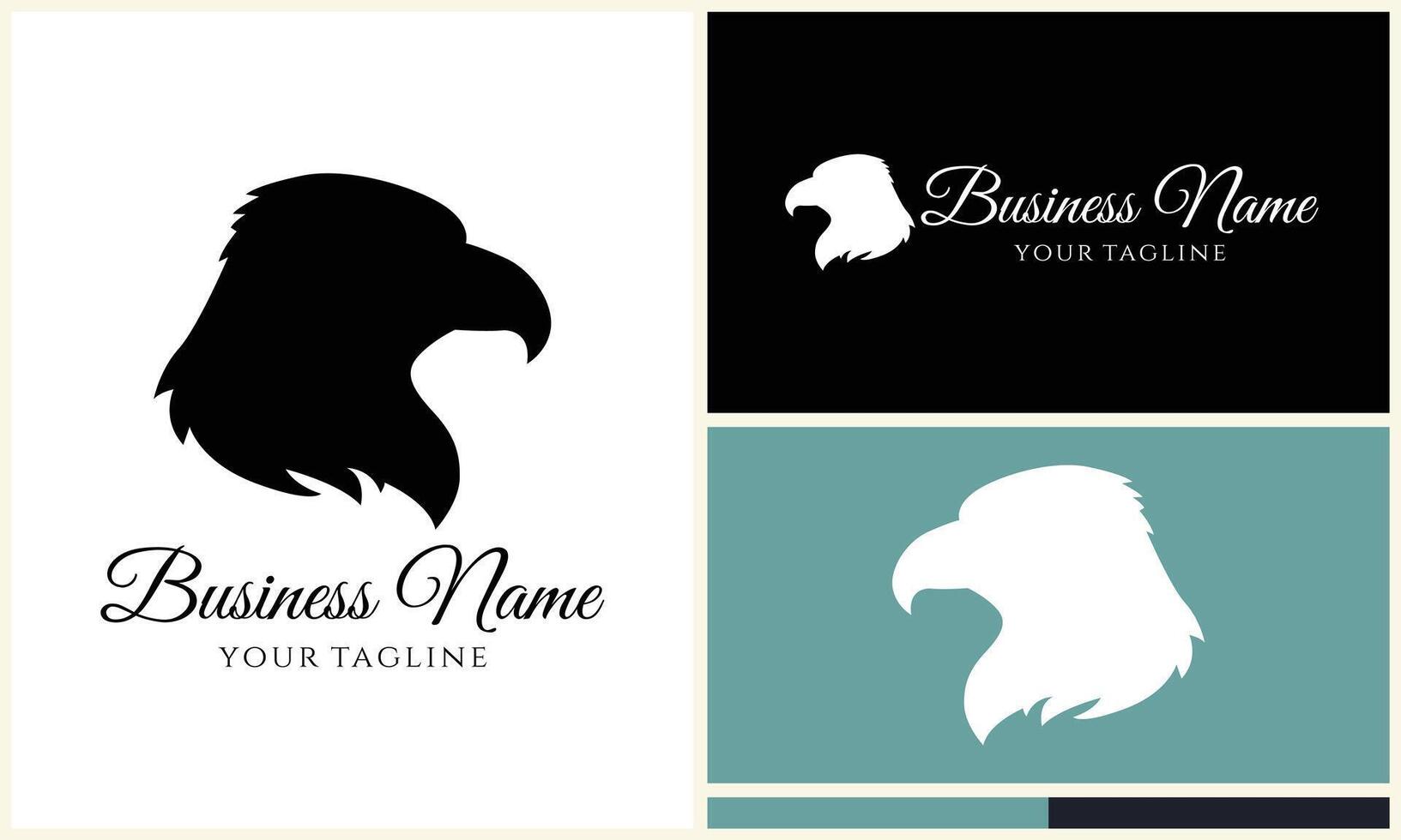 silhouette  eagle head logo template vector