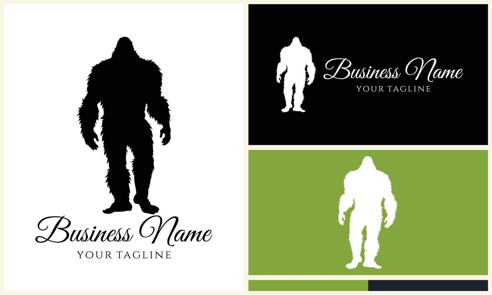 silhouette bigfoot vector logo template