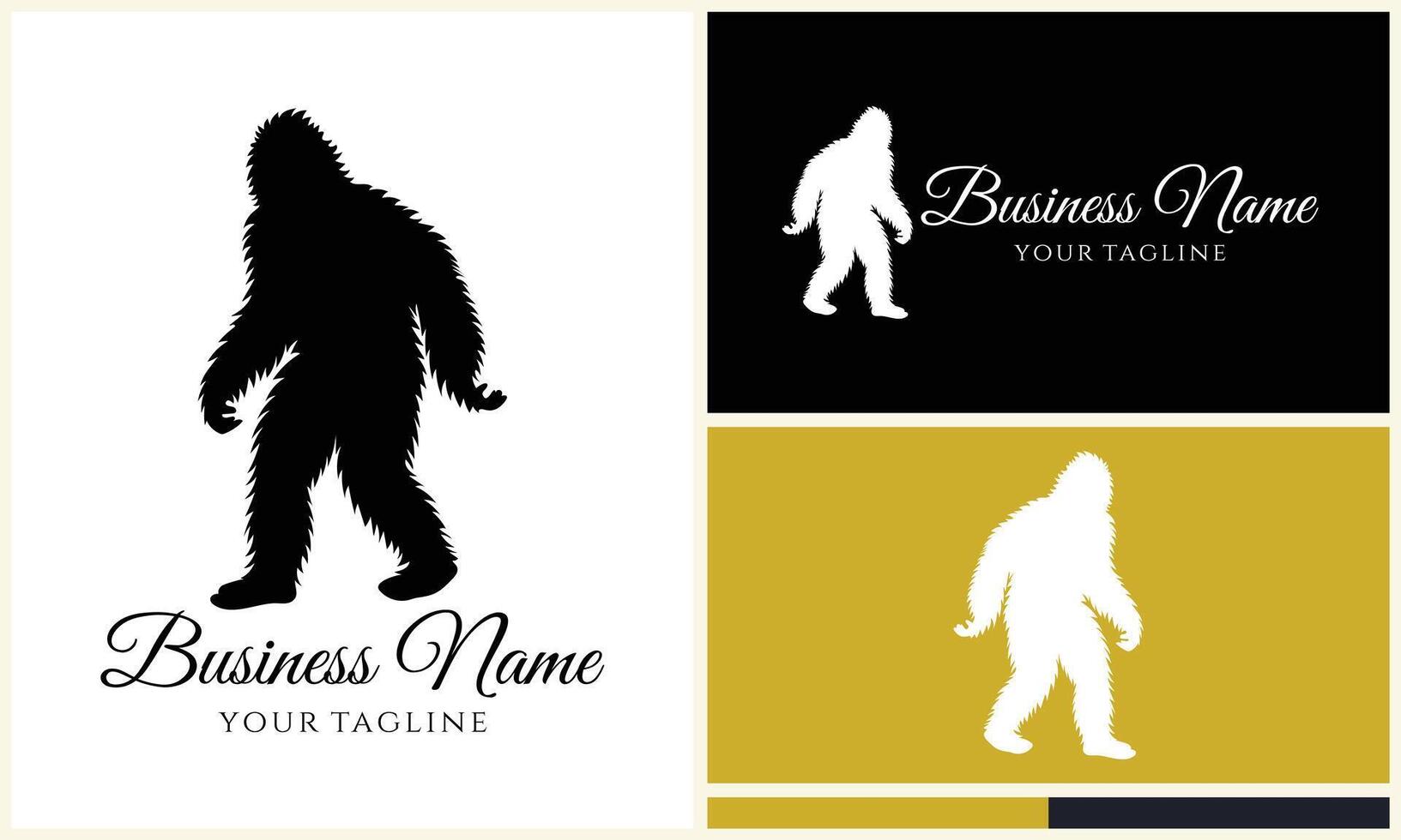 silhouette bigfoot vector logo template