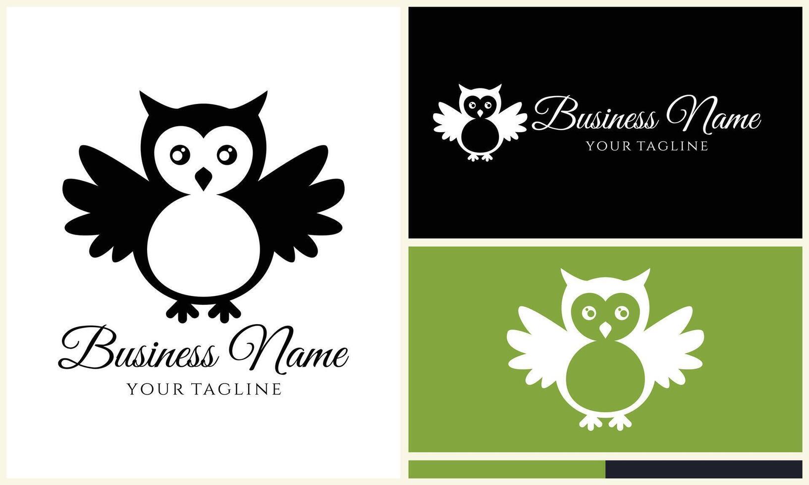 silhouette vector owl logo template