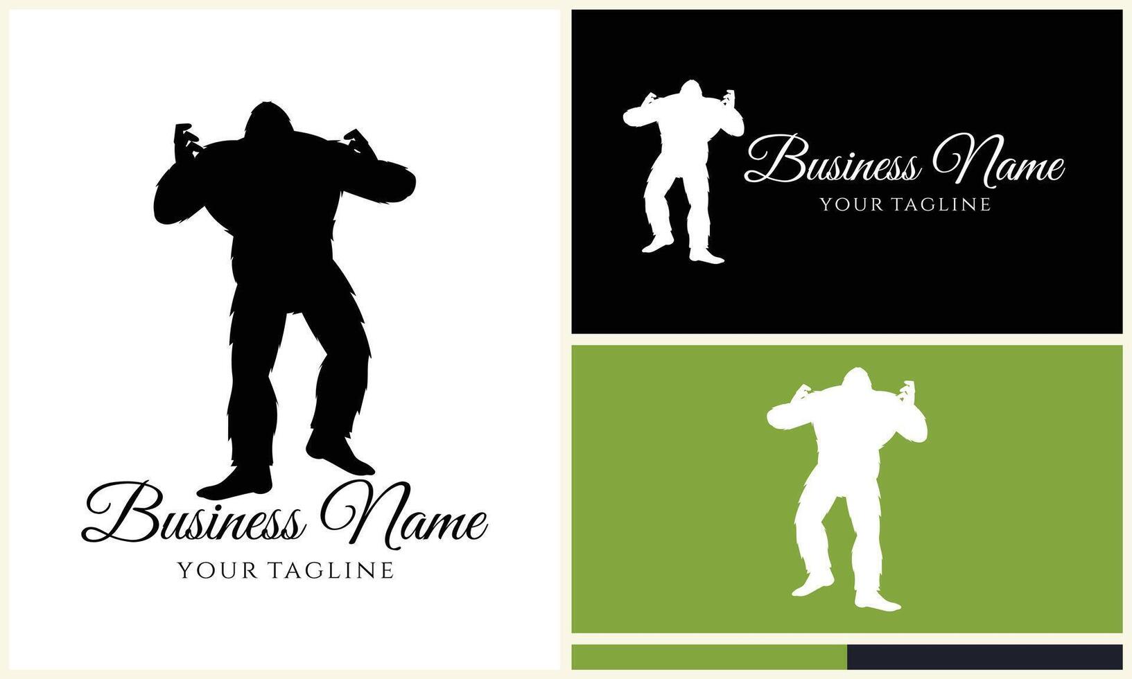 silhouette bigfoot vector logo template