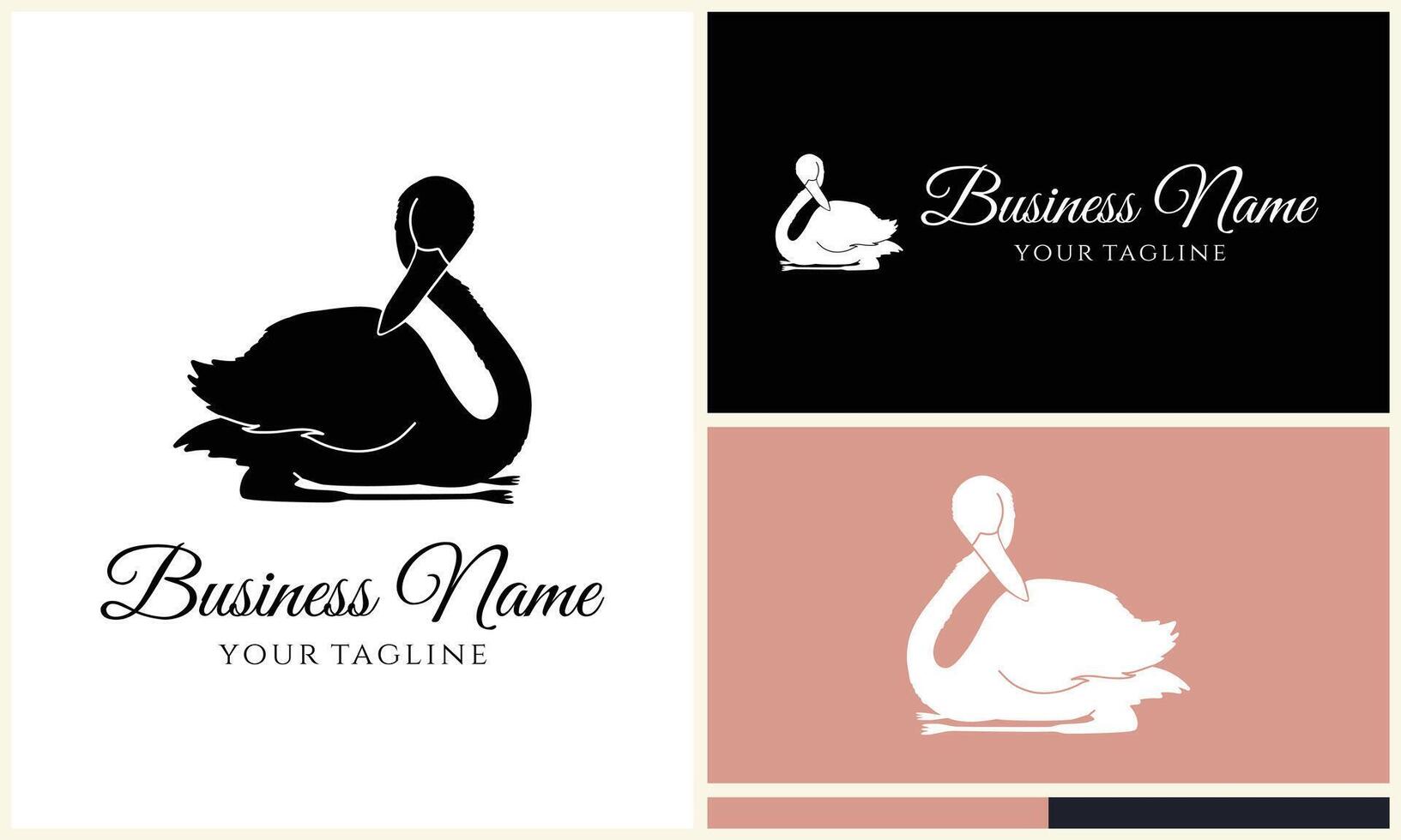 silhouette stork vector logo template
