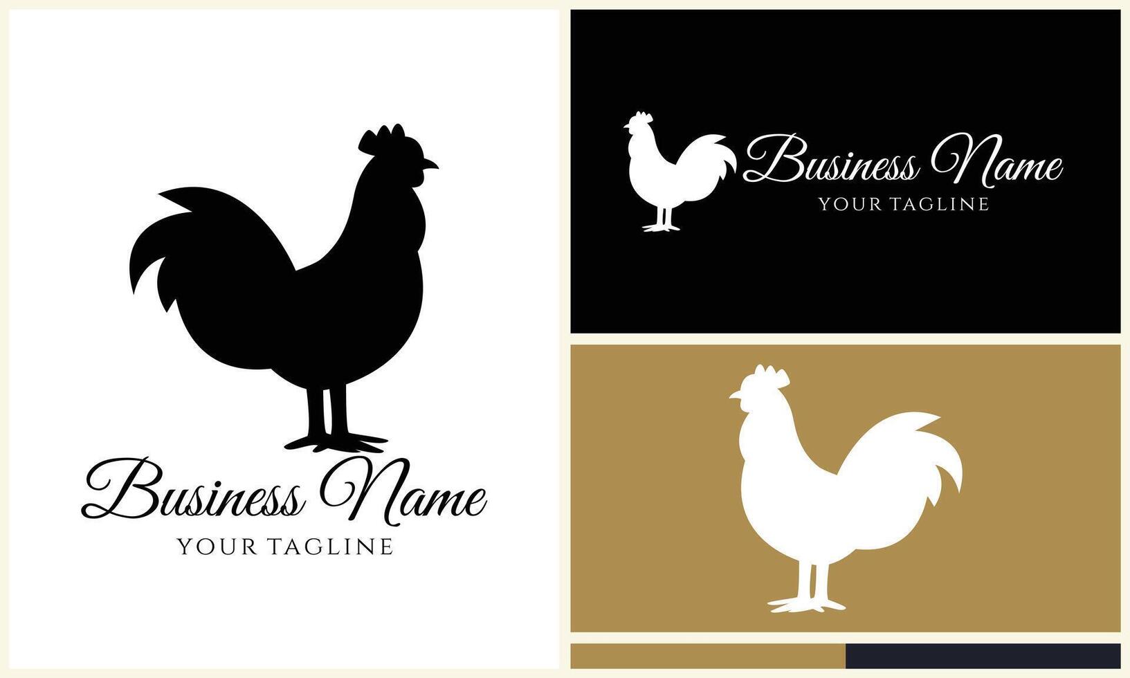 chicken hen rooster logo template vector