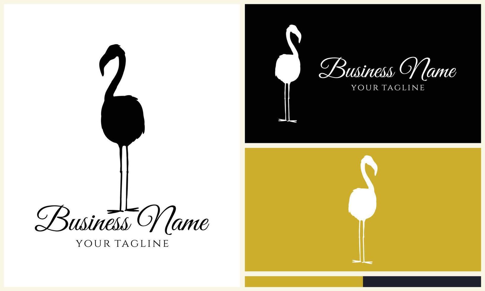 silhouette stork vector logo template