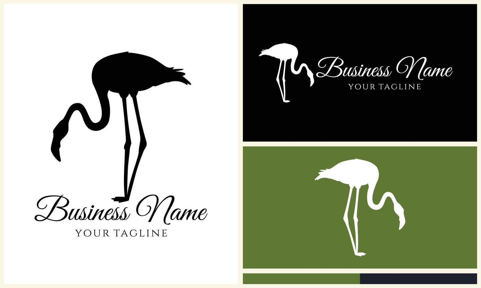 silhouette stork vector logo template