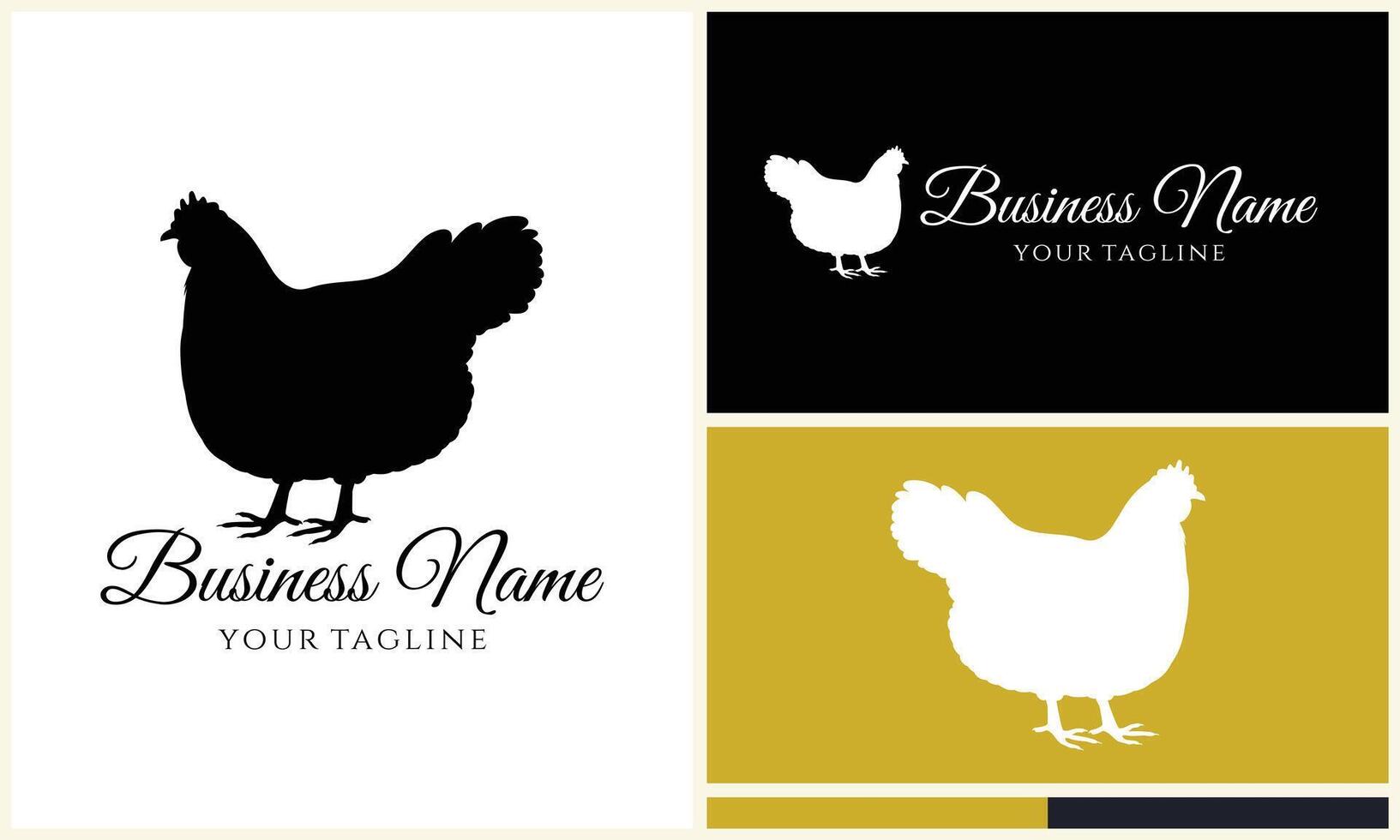 chicken hen rooster logo template vector