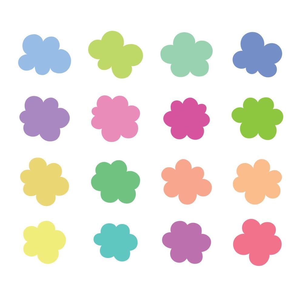 Abstract flowers or clouds shape art decoration vector illustration.
