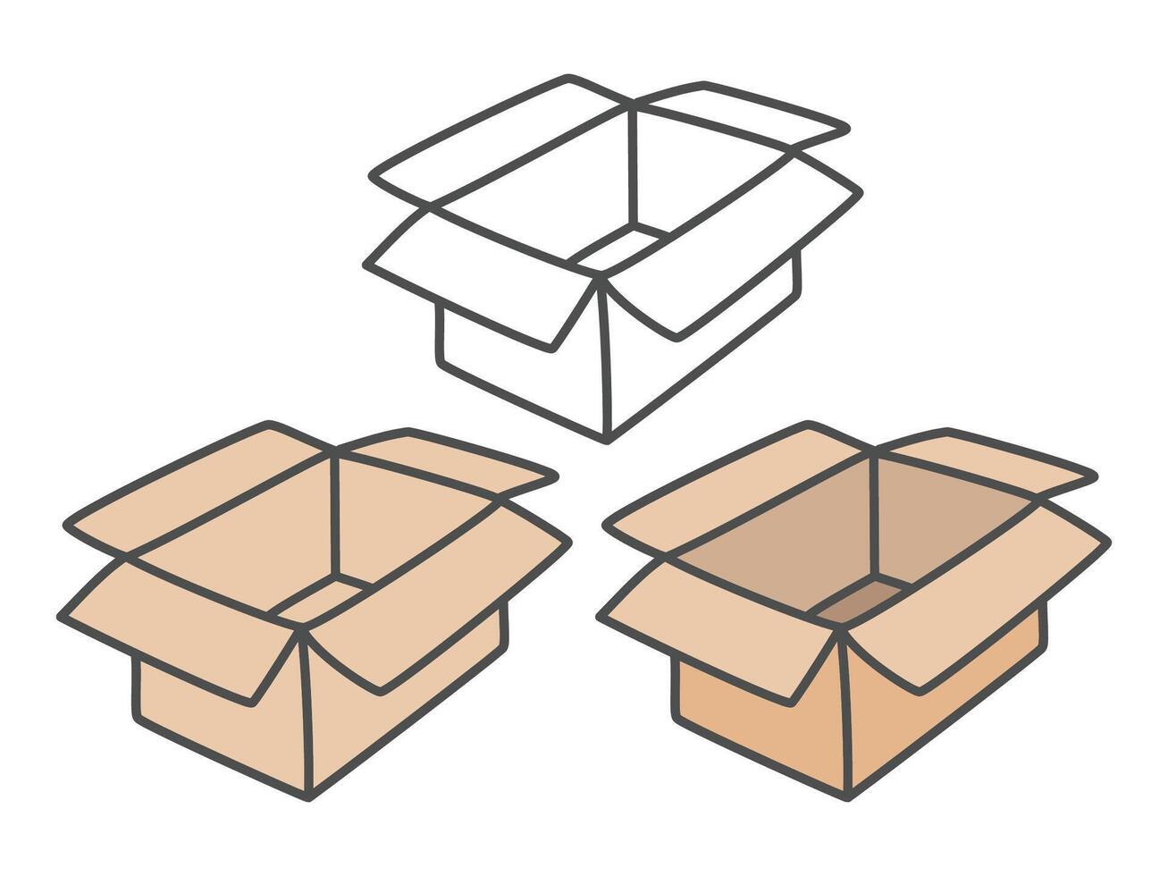 Boxes doodle icon simple flat style vector illustration.