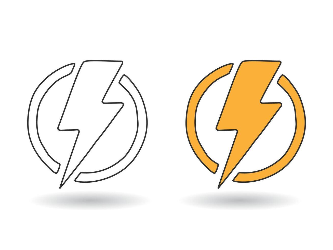 Electric doodle icon isolated vector illustration.