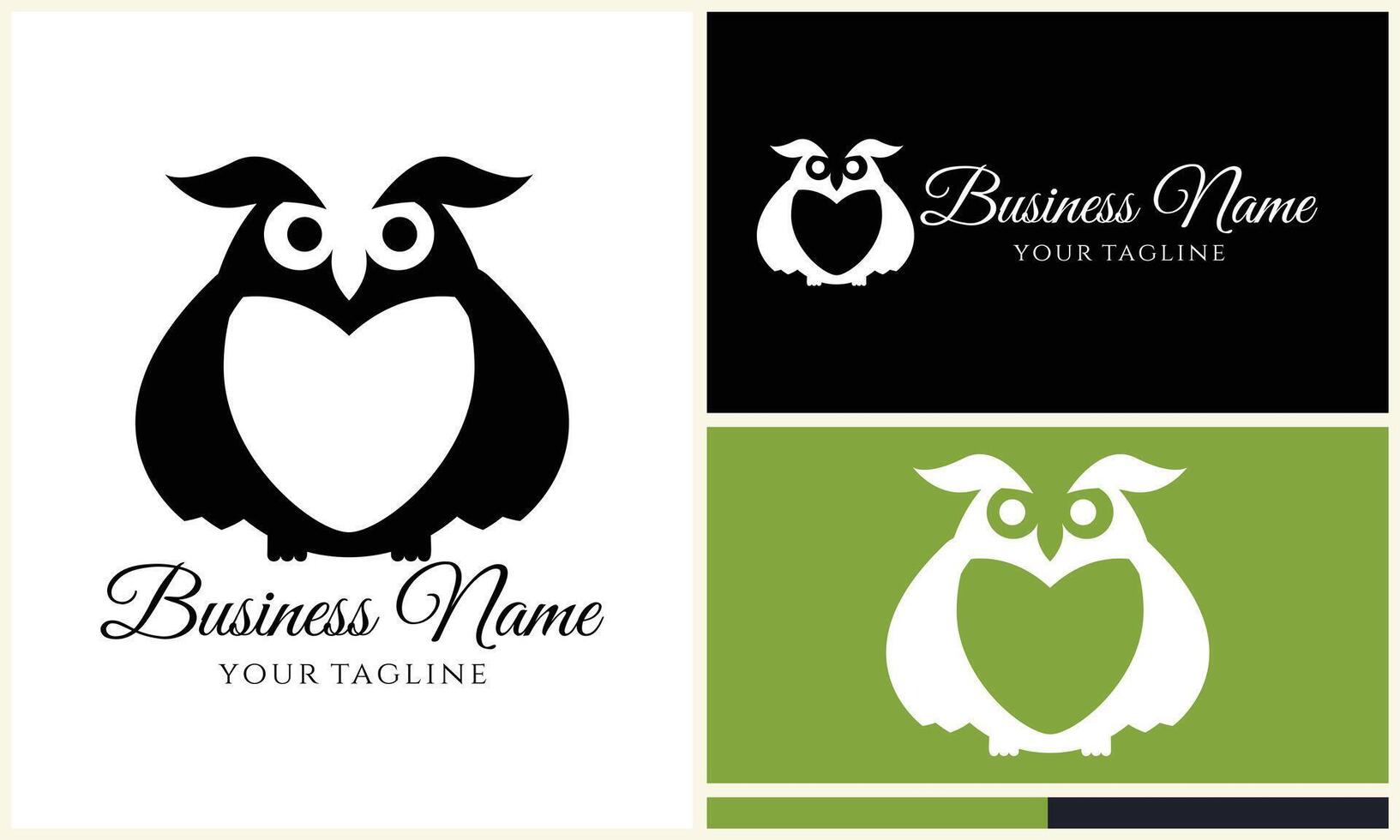 silhouette vector owl logo template