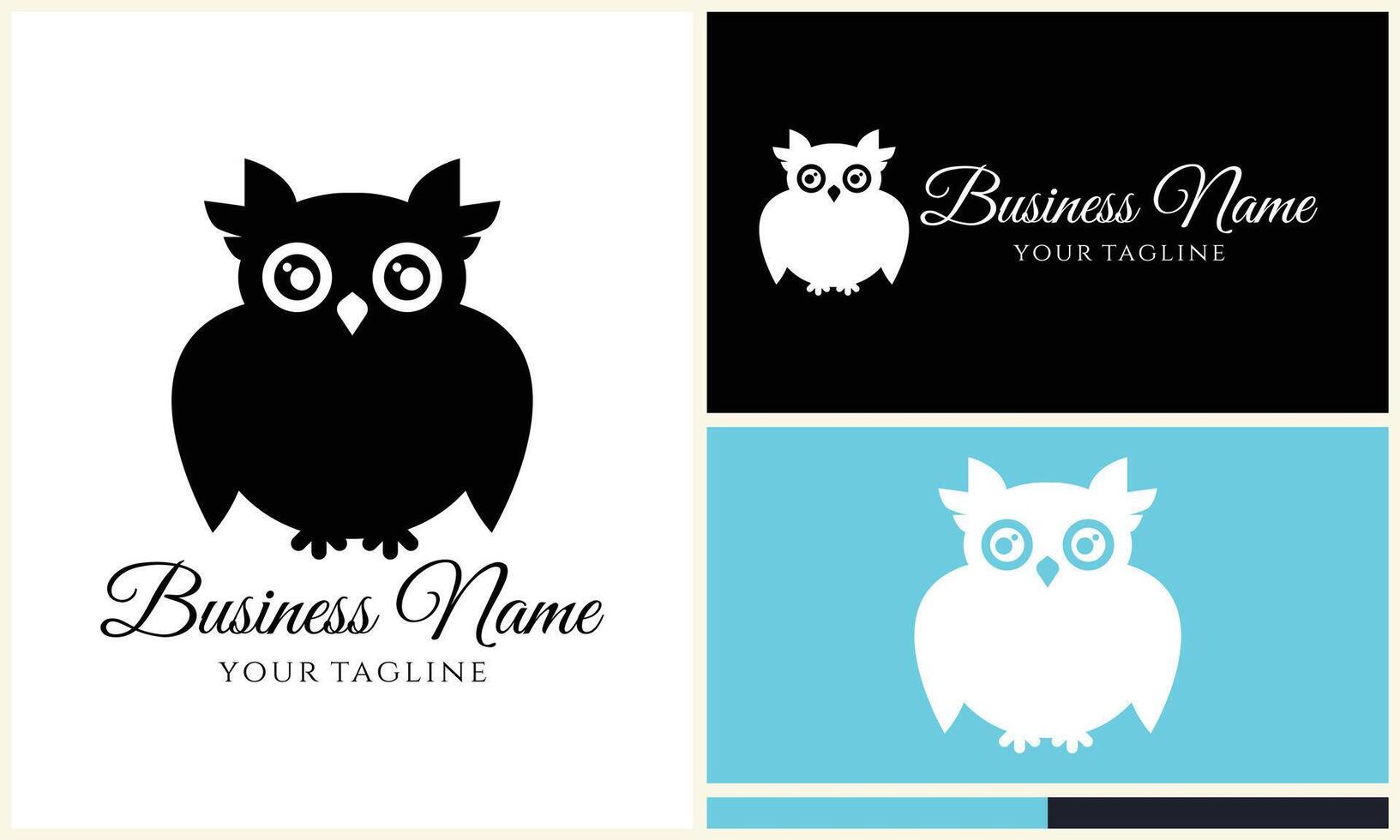 silhouette vector owl logo template