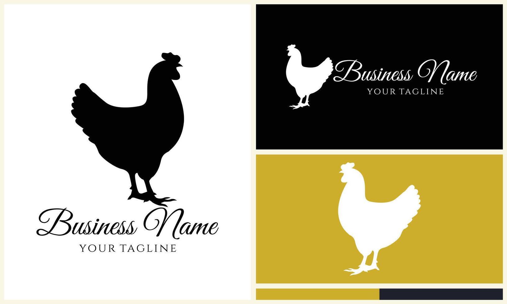 chicken hen rooster logo template vector