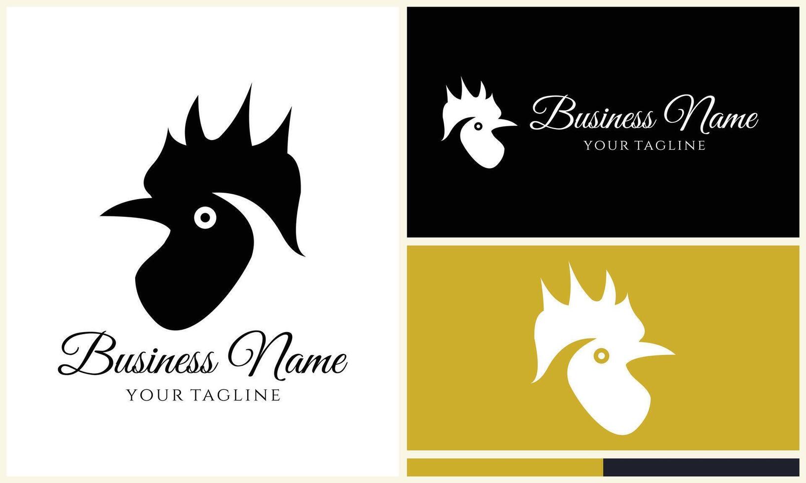 chicken hen rooster logo template vector