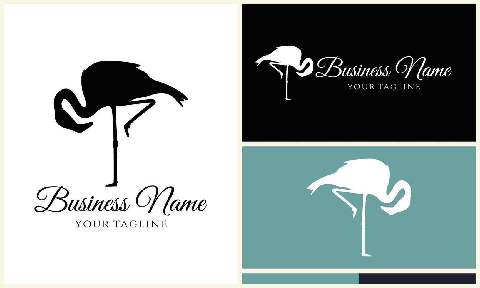 silhouette stork vector logo template