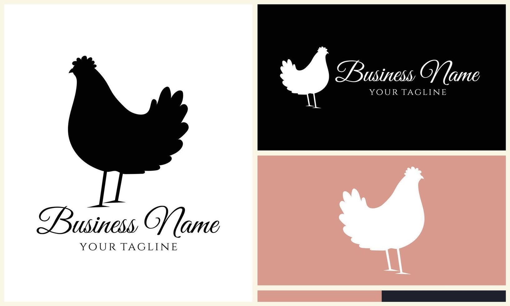 chicken hen rooster logo template vector