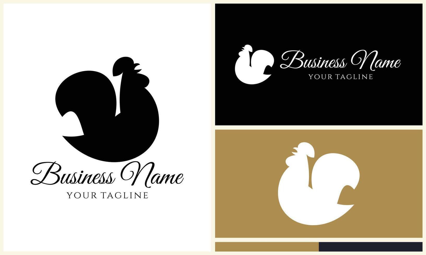 chicken hen rooster logo template vector