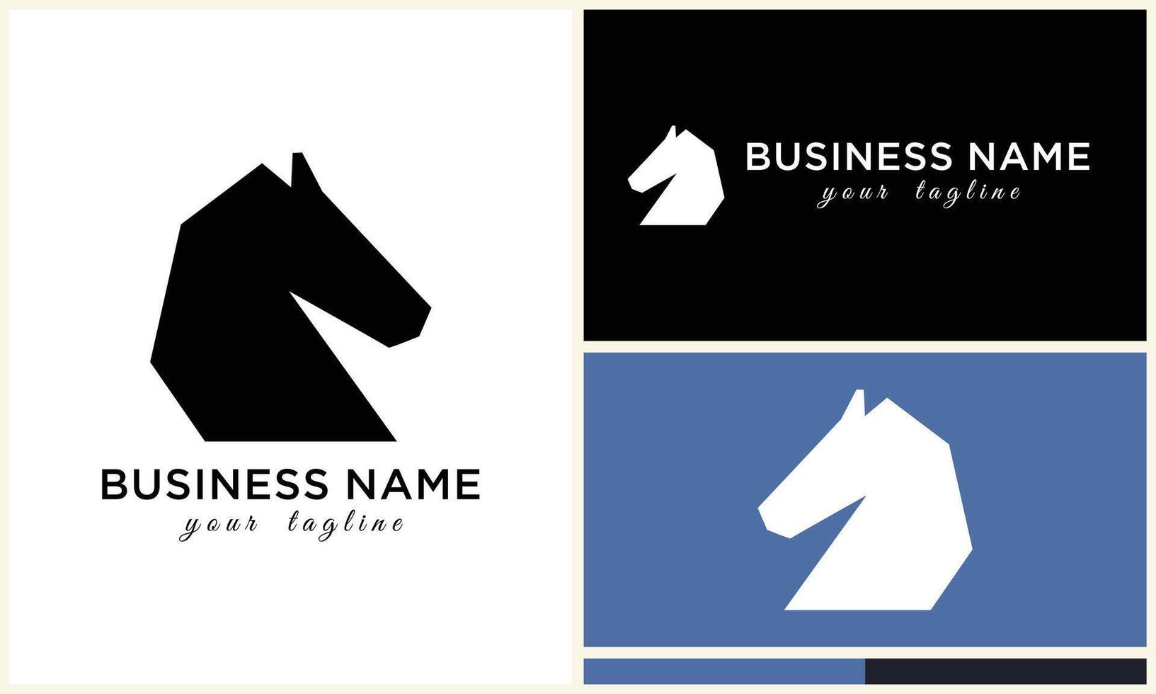 line horse head logo design vector