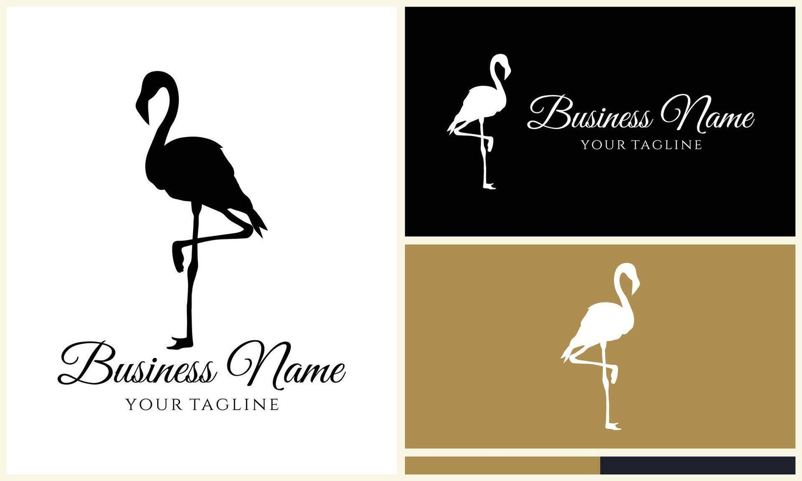 silhouette stork vector logo template