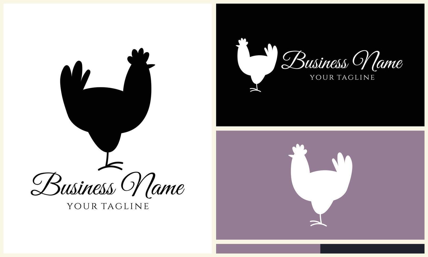 chicken hen rooster logo template vector