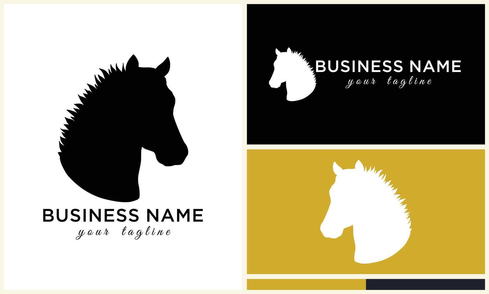 line horse head logo design vector