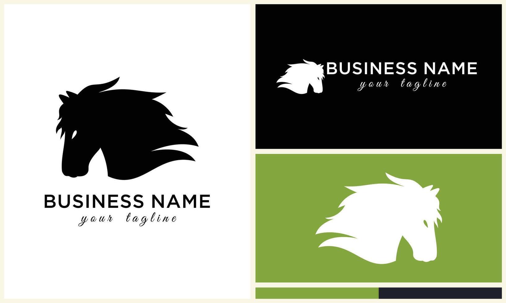 line horse head logo design vector