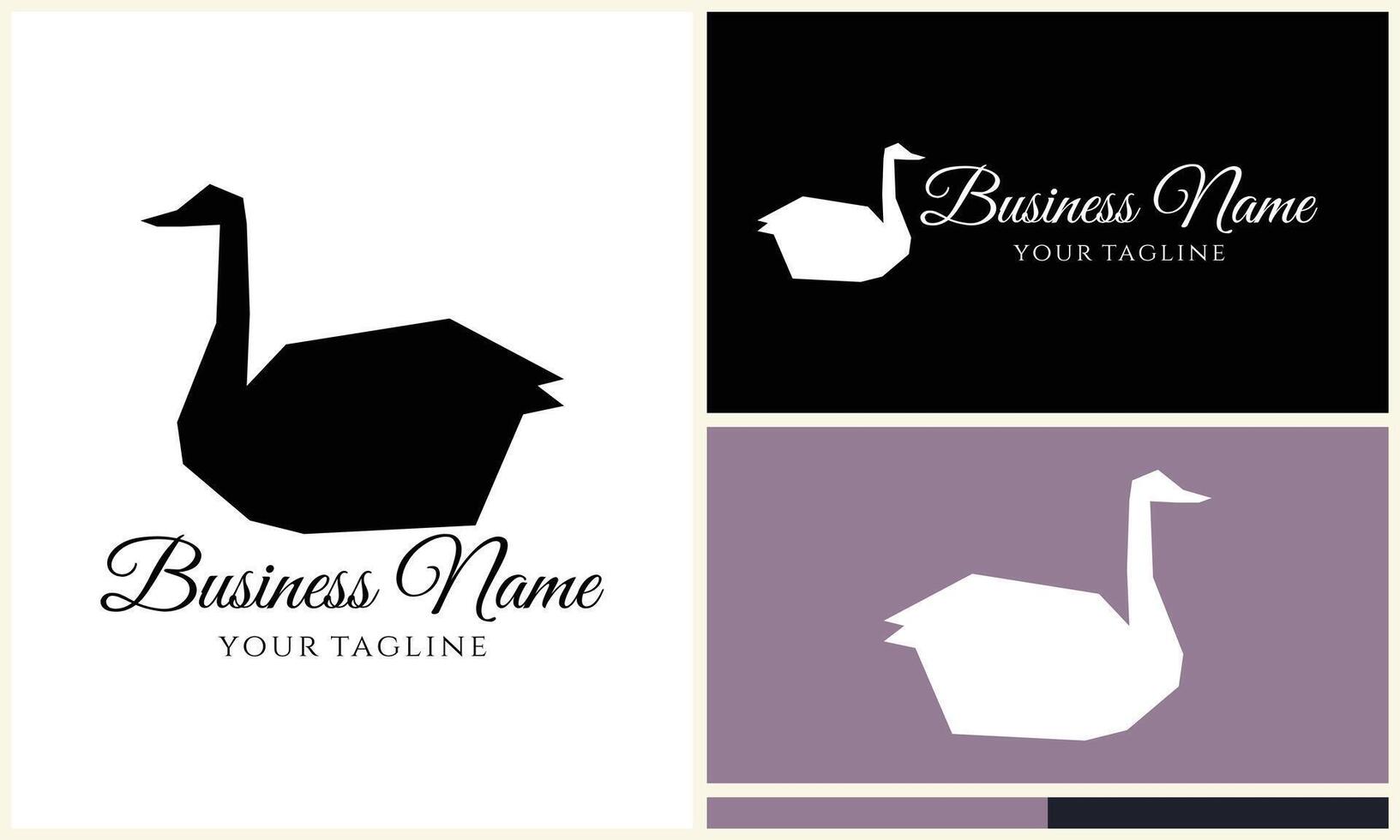 silhouette duck swim logo template vector