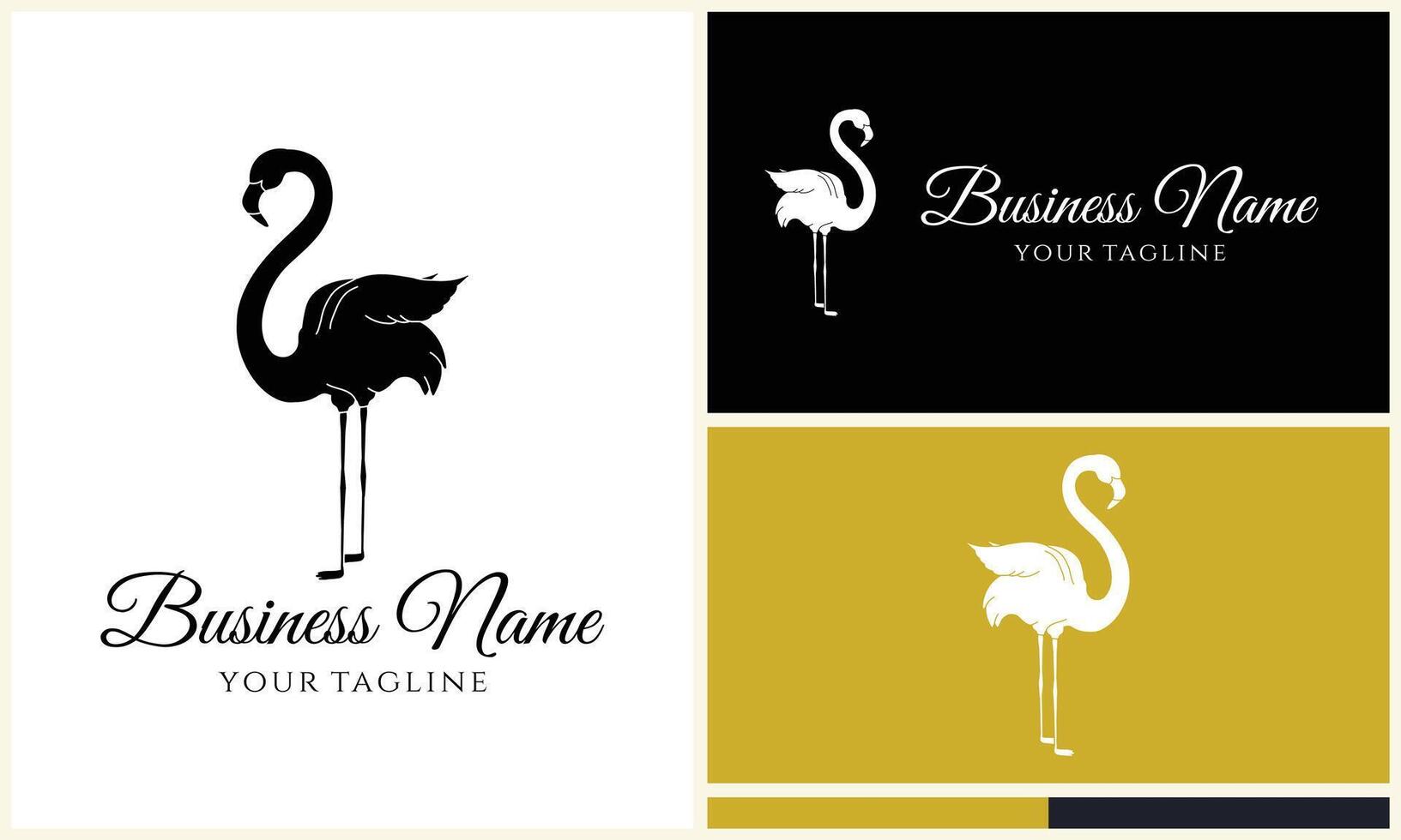 silhouette stork vector logo template