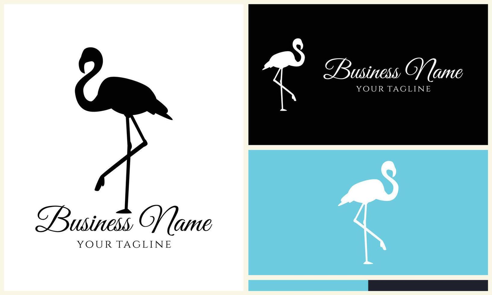 silhouette stork vector logo template