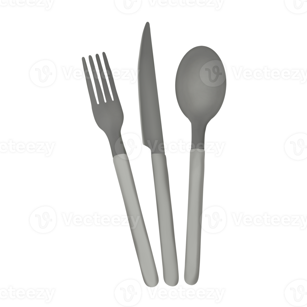 Besteck Löffel Messer und Gabel realistisch Illustration png