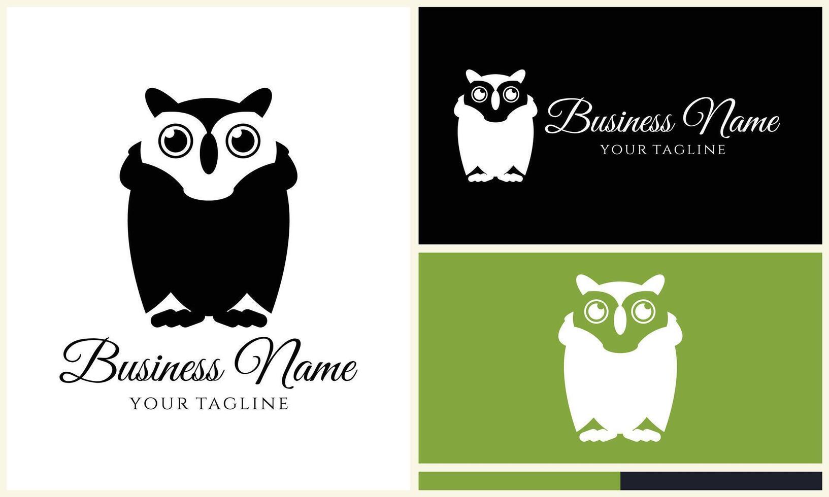 silhouette vector owl logo template