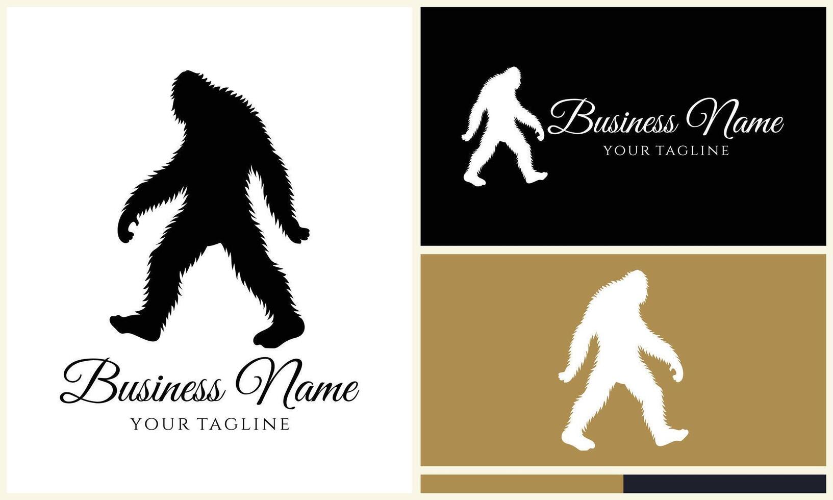 silhouette bigfoot vector logo template
