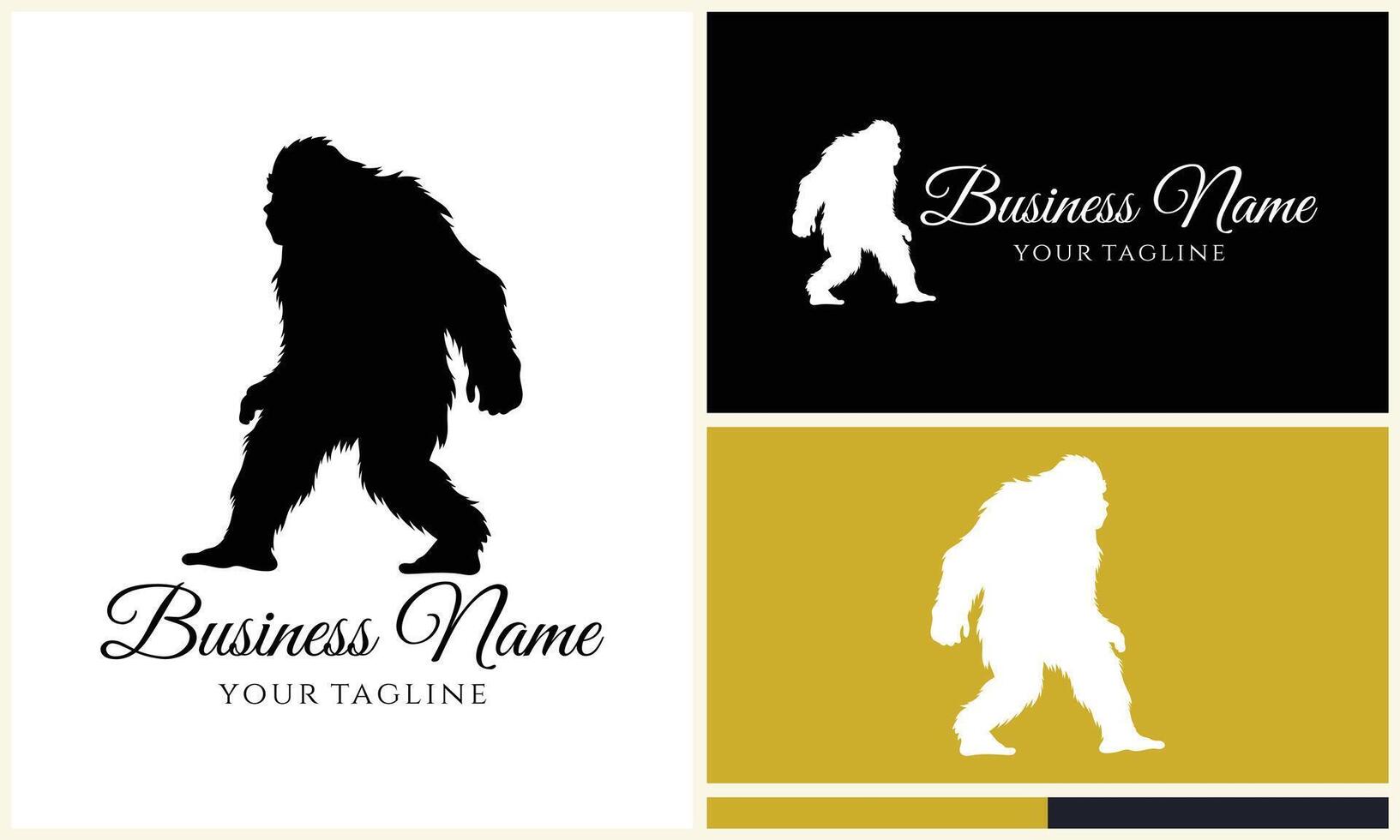 silhouette bigfoot vector logo template