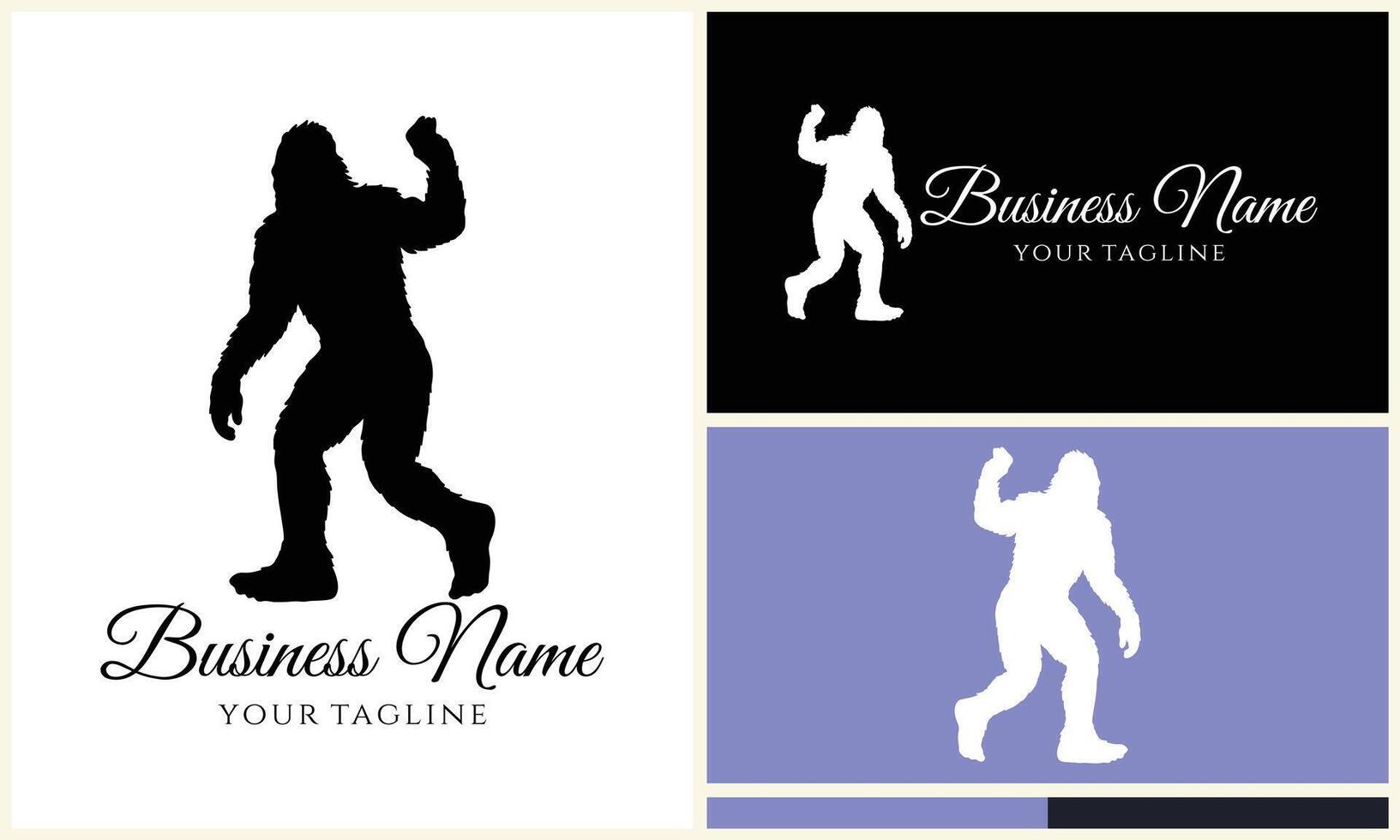 silhouette bigfoot vector logo template