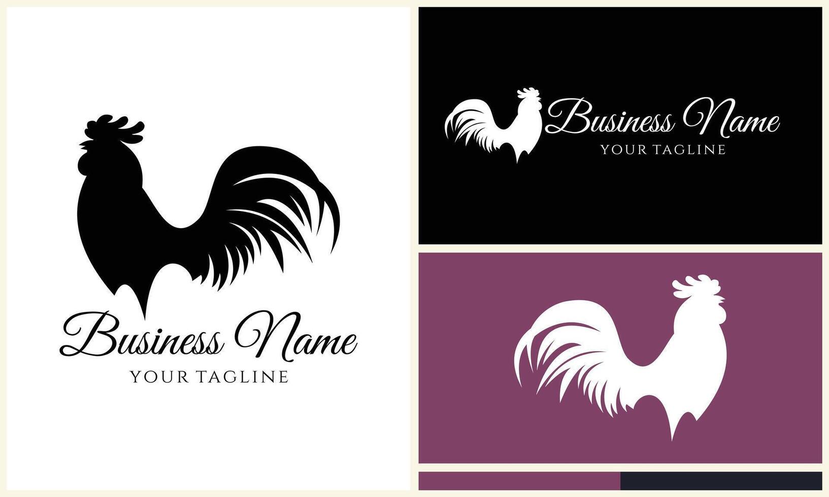 chicken hen rooster logo template vector