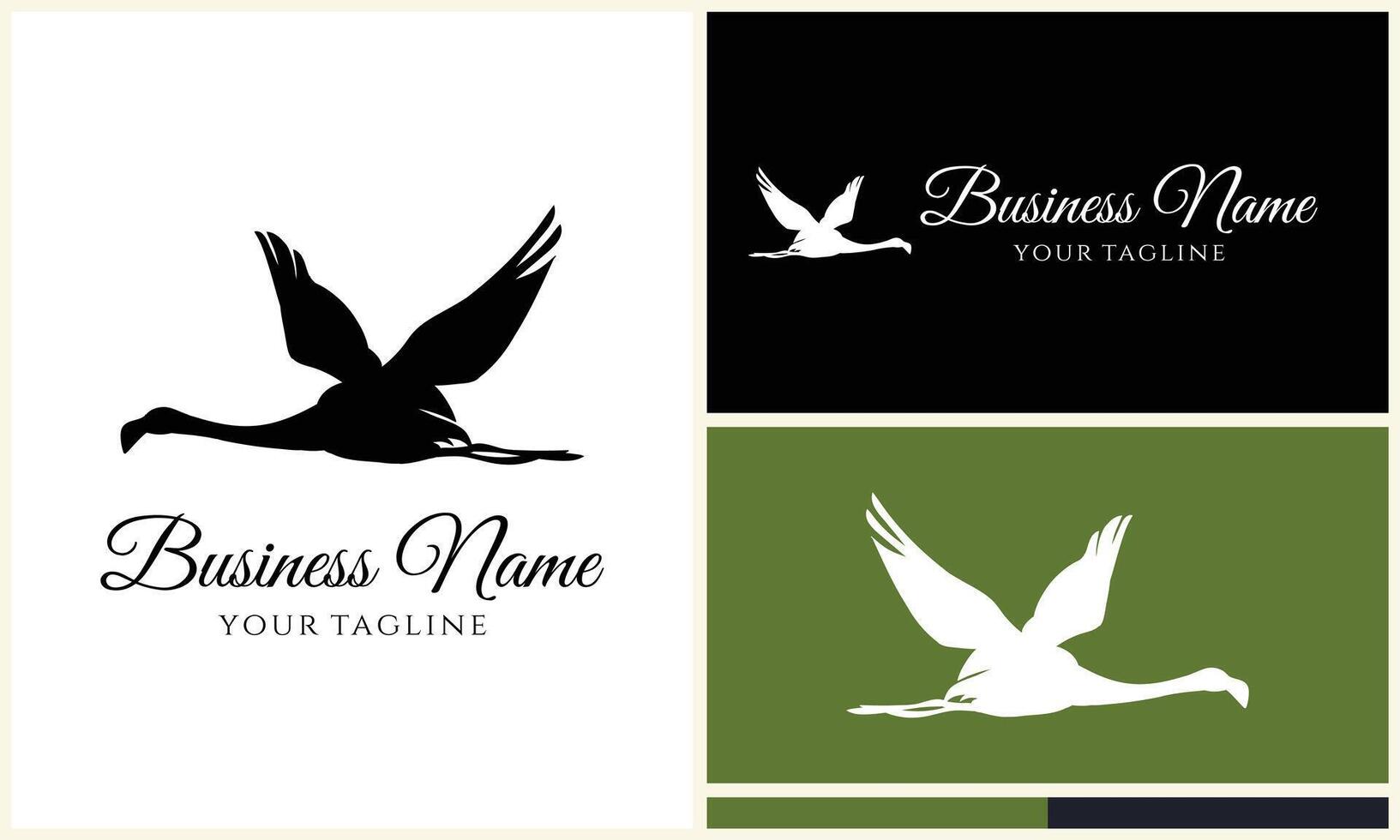 silhouette stork vector logo template